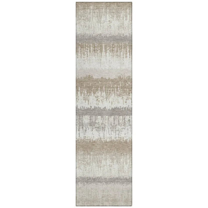 Nyelle Ivory Washable Indoor-Outdoor Rug-Outdoor Rugs-LOOMLAN Rugs-2'3" x 7'6"-LOOMLAN