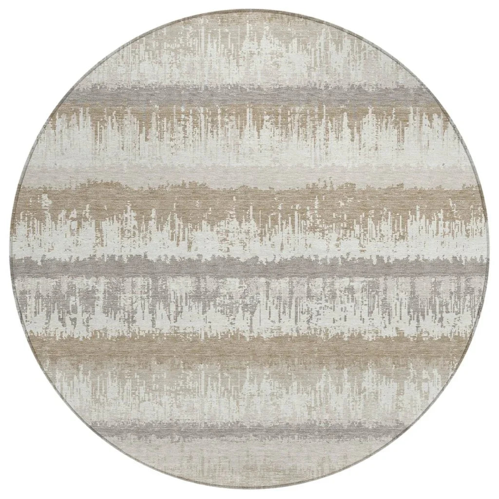 Nyelle Ivory Washable Indoor-Outdoor Rug-Outdoor Rugs-LOOMLAN Rugs-8' x 8'-LOOMLAN