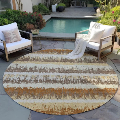 Nyelle Mocha Washable Indoor-Outdoor Rug-Outdoor Rugs-LOOMLAN Rugs-LOOMLAN