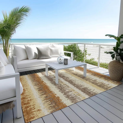 Nyelle Mocha Washable Indoor-Outdoor Rug-Outdoor Rugs-LOOMLAN Rugs-LOOMLAN