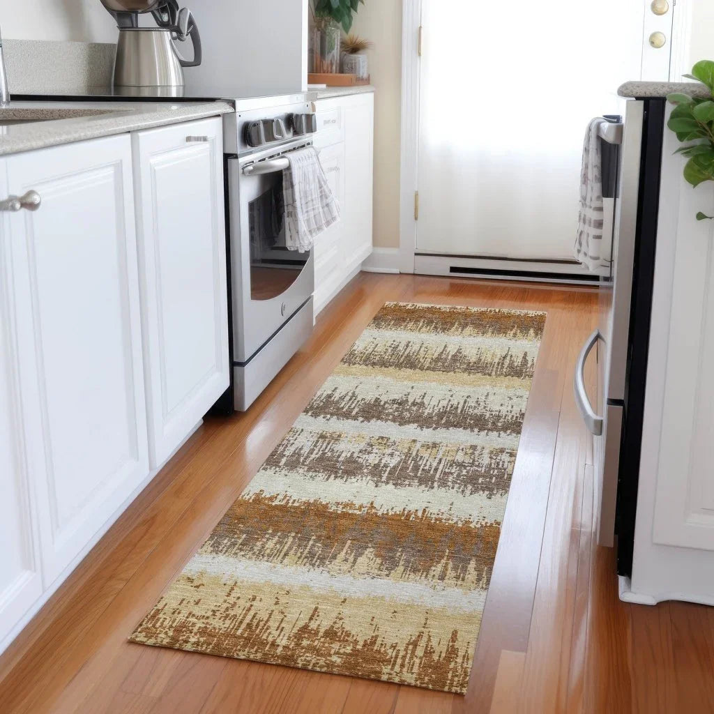 Nyelle Mocha Washable Indoor-Outdoor Rug-Outdoor Rugs-LOOMLAN Rugs-LOOMLAN