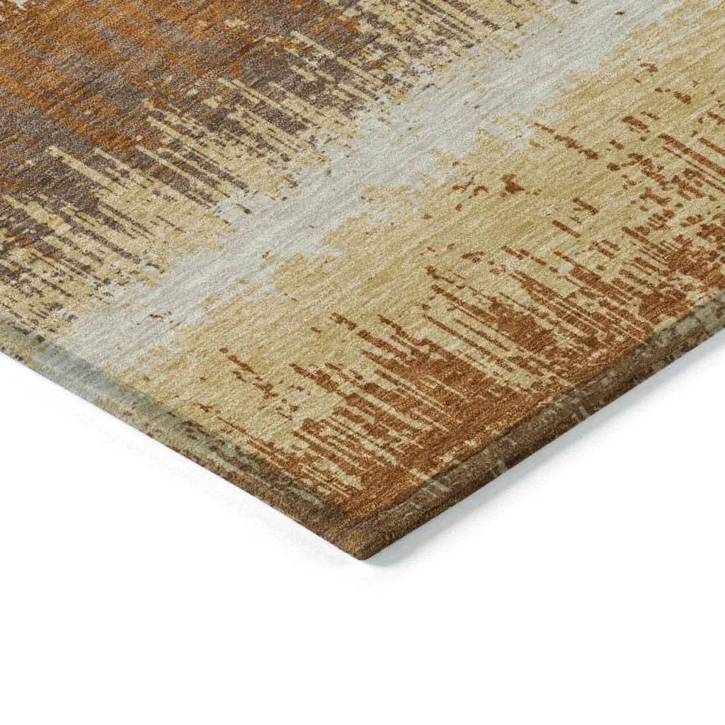 Nyelle Mocha Washable Indoor-Outdoor Rug-Outdoor Rugs-LOOMLAN Rugs-LOOMLAN