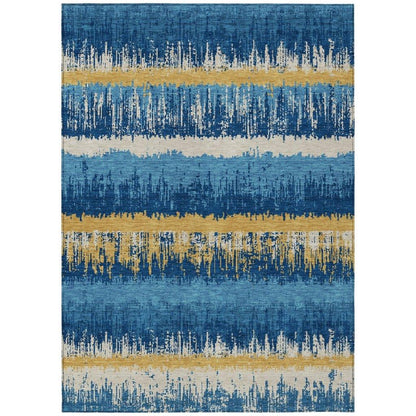 Nyelle Navy Washable Indoor-Outdoor Rug-Outdoor Rugs-LOOMLAN Rugs-2'6" x 3'10"-LOOMLAN