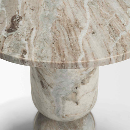 Nylah Solid Pink Marble Round Accent Table
