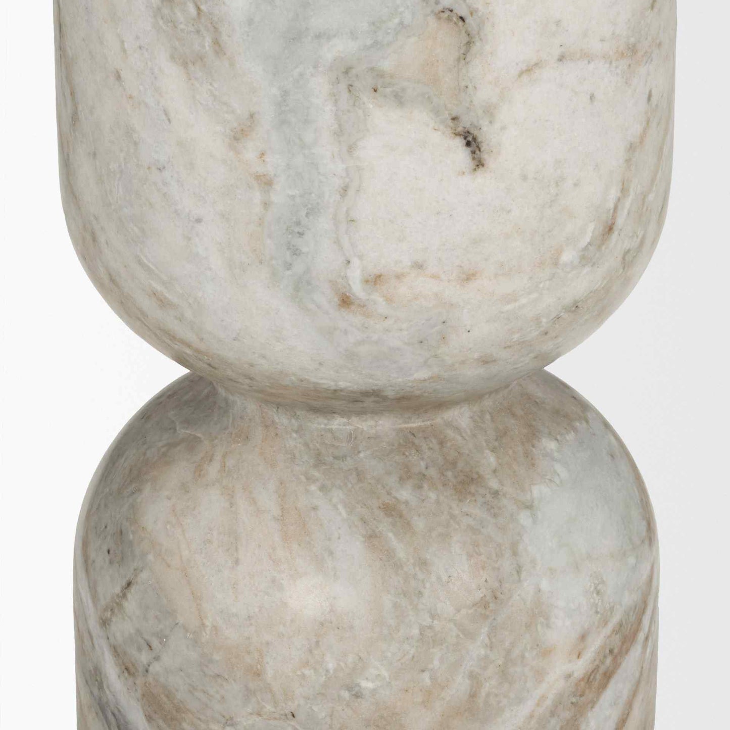 Nylah Solid Pink Marble Round Accent Table