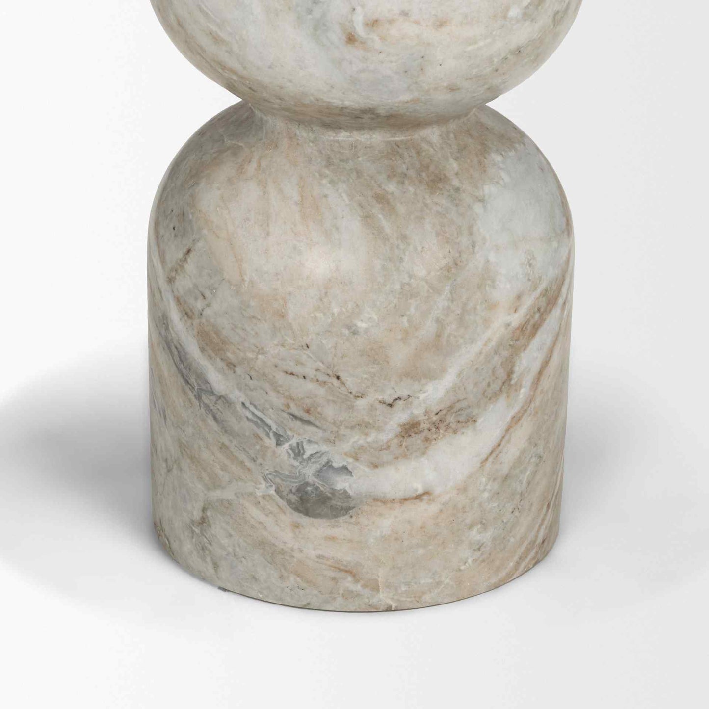 Nylah Solid Pink Marble Round Accent Table