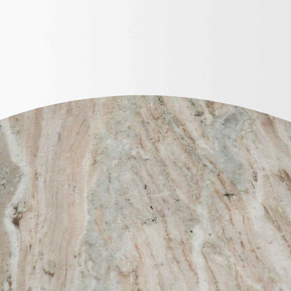 Nylah Solid Pink Marble Round Accent Table