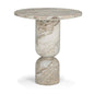 Nylah Solid Pink Marble Round Accent Table