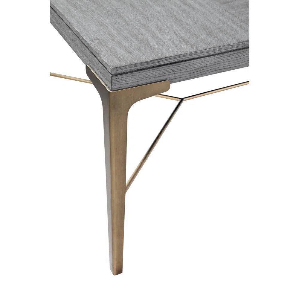 Nylah Steel & Wood Grey Rectangular Dining Table-Dining Tables-Bassett Mirror-LOOMLAN