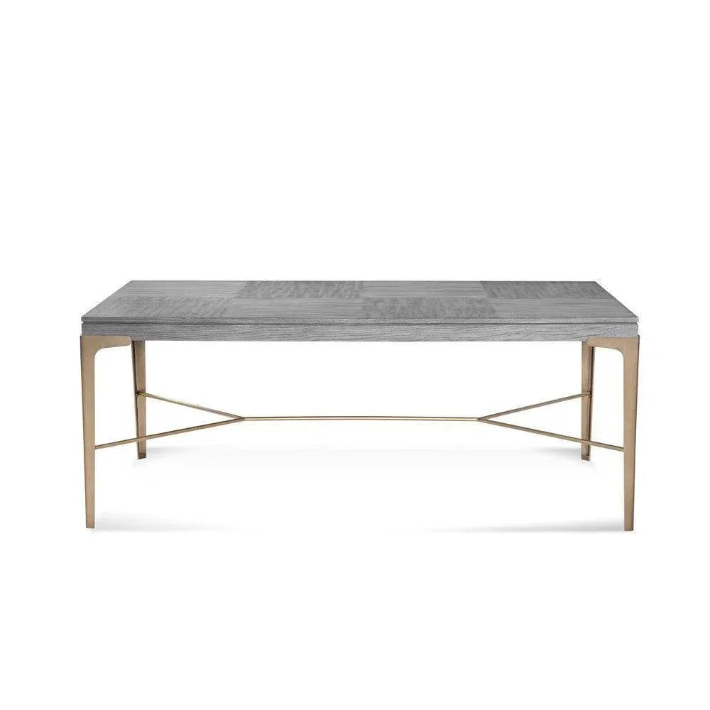 Nylah Steel & Wood Grey Rectangular Dining Table-Dining Tables-Bassett Mirror-LOOMLAN