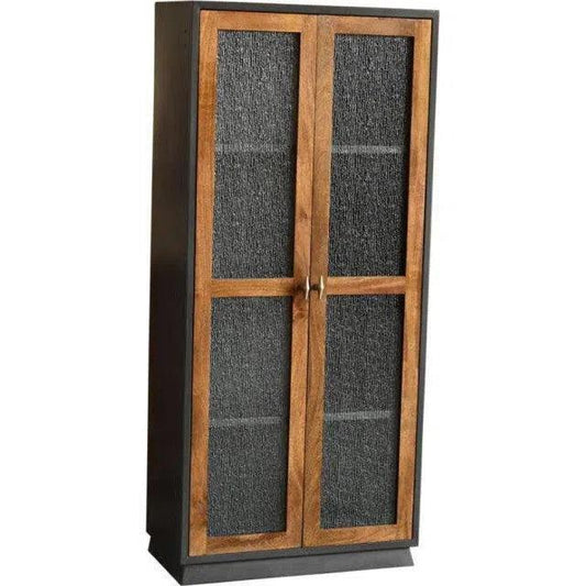 Jadwin Tall Wood Cabinet Glass Doors - LOOMLAN - LOOMLAN - Bookcases