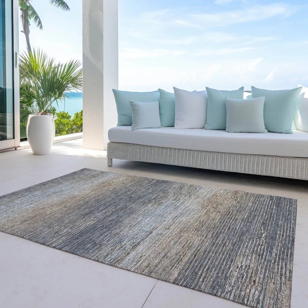 Nyra Gray Washable Indoor - Outdoor Rug - LOOMLAN - LOOMLAN Rugs - Outdoor Rugs
