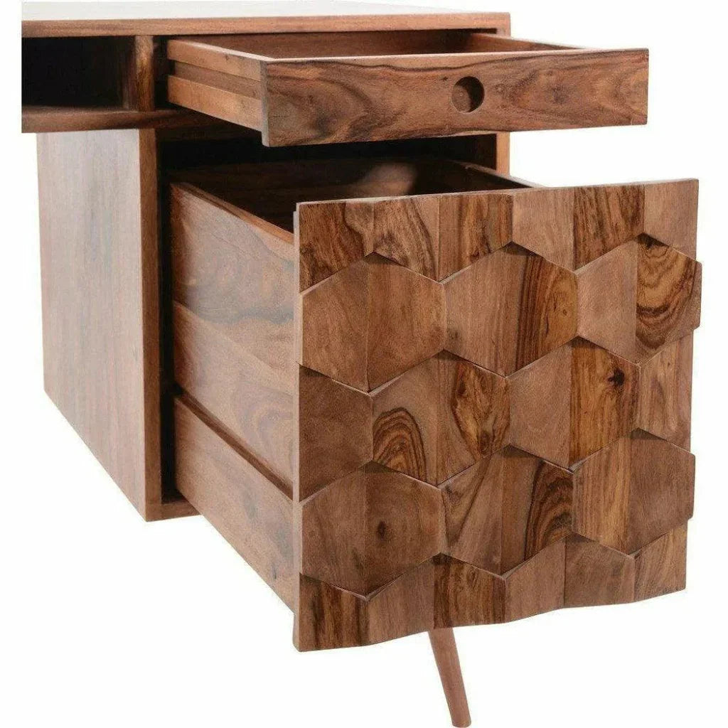 O2 Home Office Desk Brown Mid-Century-Home Office Desks-Moe's Home-LOOMLAN