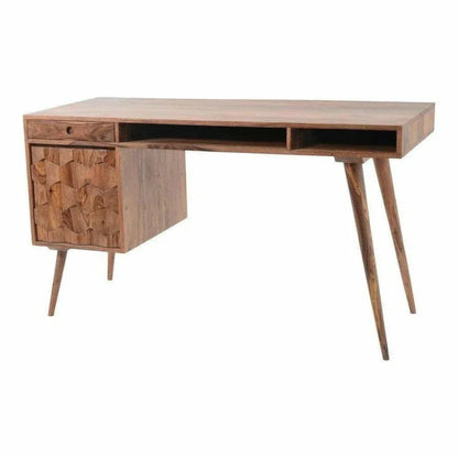 O2 Home Office Desk Brown Mid-Century-Home Office Desks-Moe's Home-LOOMLAN