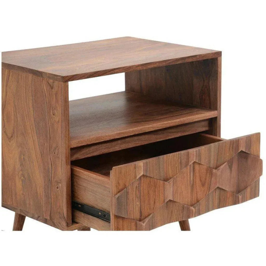 O2 One Drawer Nightstand Mid - Century Modern - LOOMLAN - Moe's Home - Nightstands