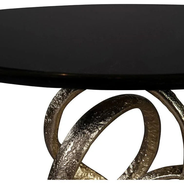 O'Conner Dark Granite Topped Round End Table - LOOMLAN - Furniture Classics - Side Tables