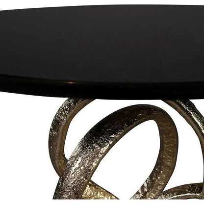 O'Conner Dark Granite Topped Round End Table - LOOMLAN - Furniture Classics - Side Tables