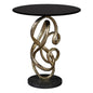 O'Conner Dark Granite Topped Round End Table - LOOMLAN - Furniture Classics - Side Tables