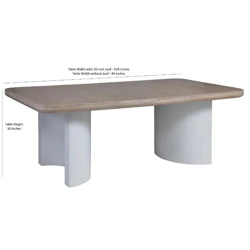 Oak Bodhi Rectanglular Table 20-Inch Leaf-Dining Tables-Palmetto Home-LOOMLAN