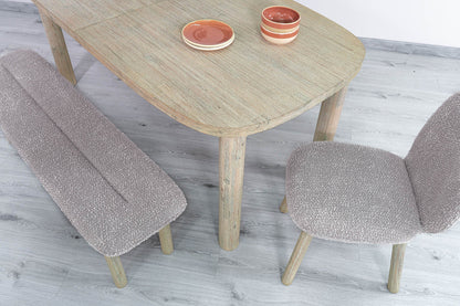 Oasis Grey Fabric Dining Bench