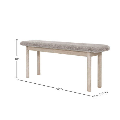 Oasis Grey Fabric Dining Bench