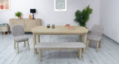 Oasis Grey Fabric Dining Bench