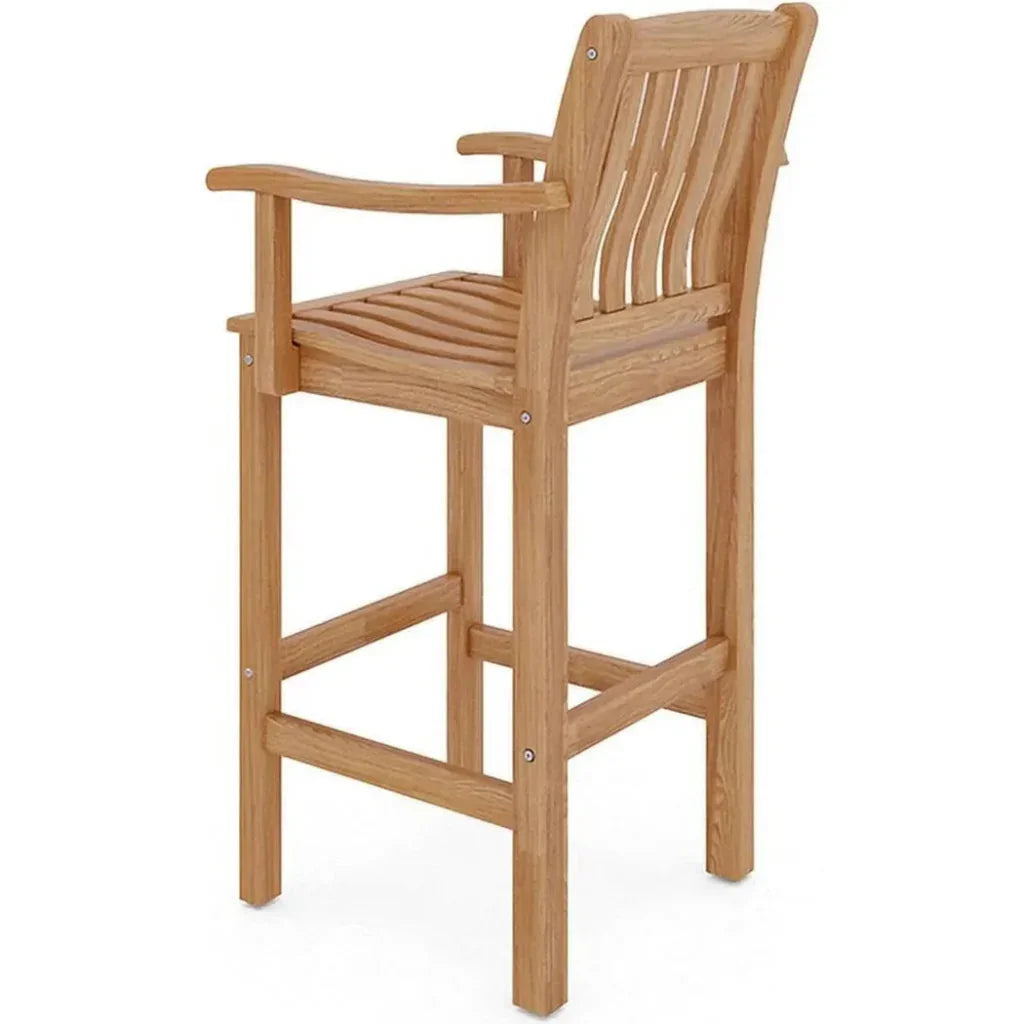 Oasis Teak Outdoor Bar Chair Sustainable-Outdoor Bar Stools-HiTeak-LOOMLAN