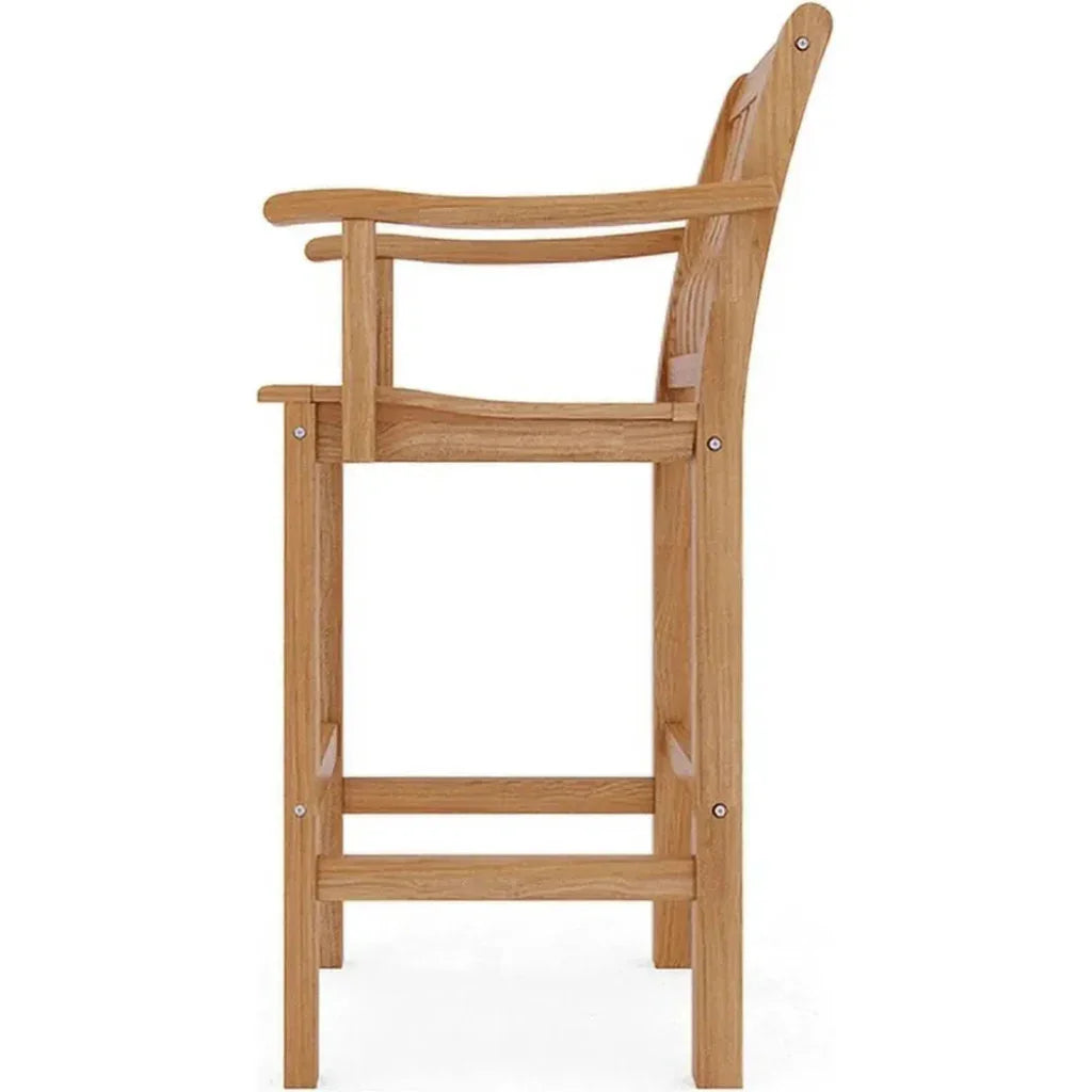 Oasis Teak Outdoor Bar Chair Sustainable-Outdoor Bar Stools-HiTeak-LOOMLAN