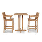 Oasis Teak Patio Square Bar Height Dining Set 3PC-Outdoor Dining Sets-HiTeak-LOOMLAN