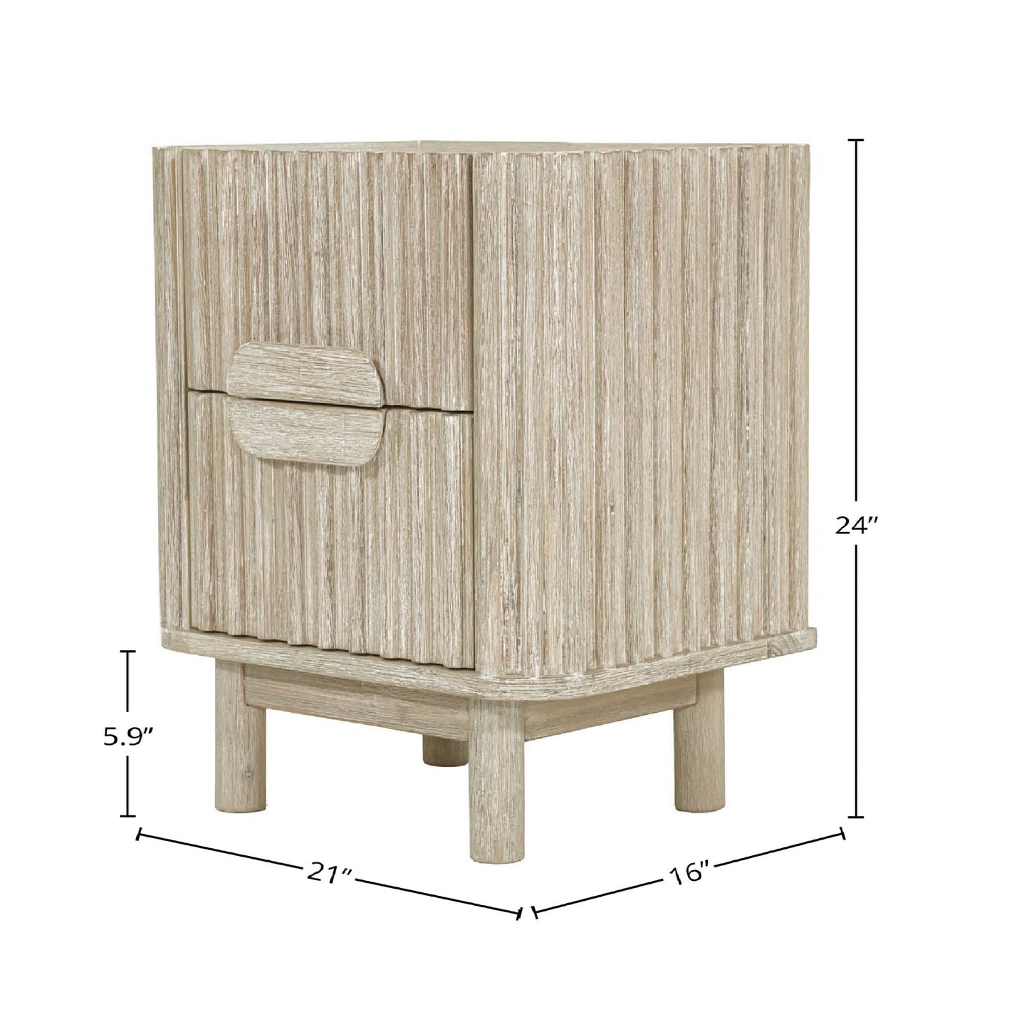 Oasis Two Drawers Wood Nightstand-Nightstands-LH Imports-LOOMLAN