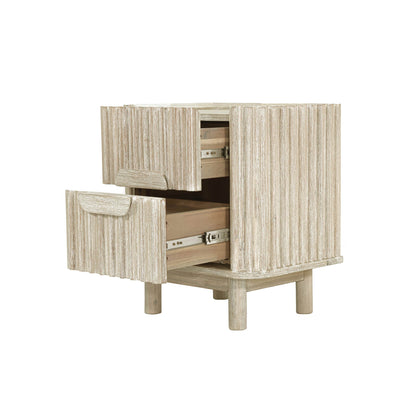 Oasis Two Drawers Wood Nightstand-Nightstands-LH Imports-LOOMLAN