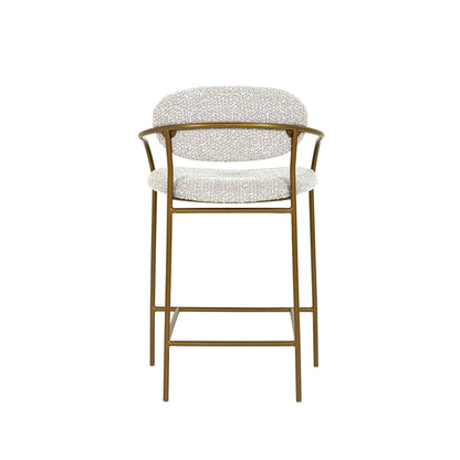 Oasis White Fabric Counter Stool