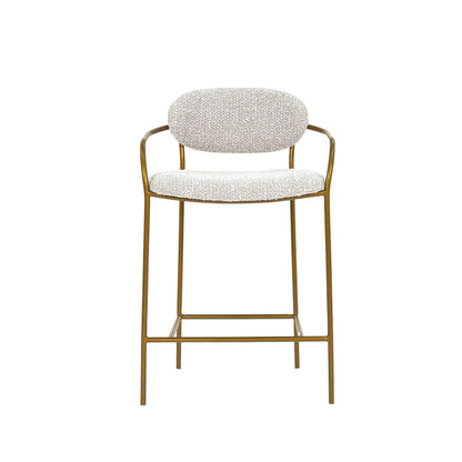 Oasis White Fabric Counter Stool