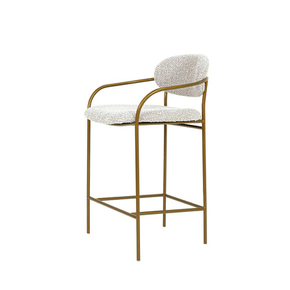 Oasis White Fabric Counter Stool