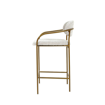 Oasis White Fabric Counter Stool