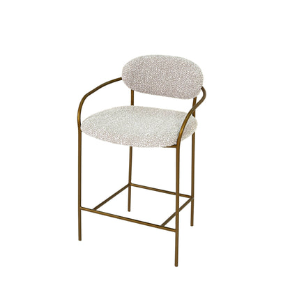 Oasis White Fabric Counter Stool