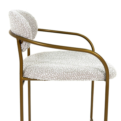 Oasis White Fabric Counter Stool