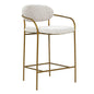 Oasis White Fabric Counter Stool