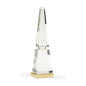 Obelisk Crystal And Gold Brass Base Sculpture - LOOMLAN - Chelsea House - Statues & Sculptures