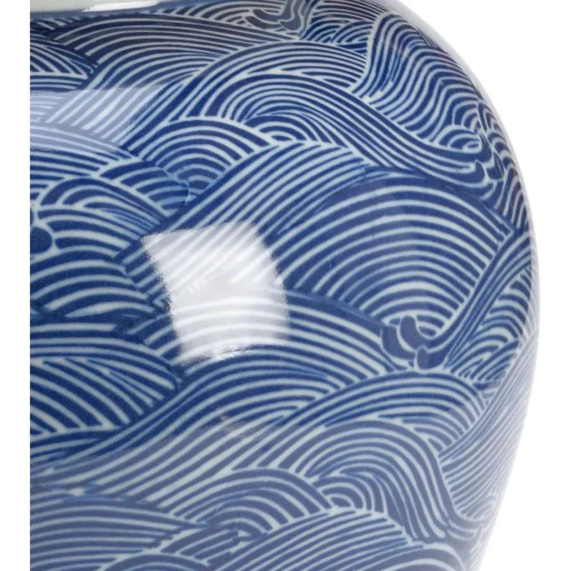 Ocean Ginger Wave Pattern Jar - LOOMLAN - Chelsea House - Vases & Jars