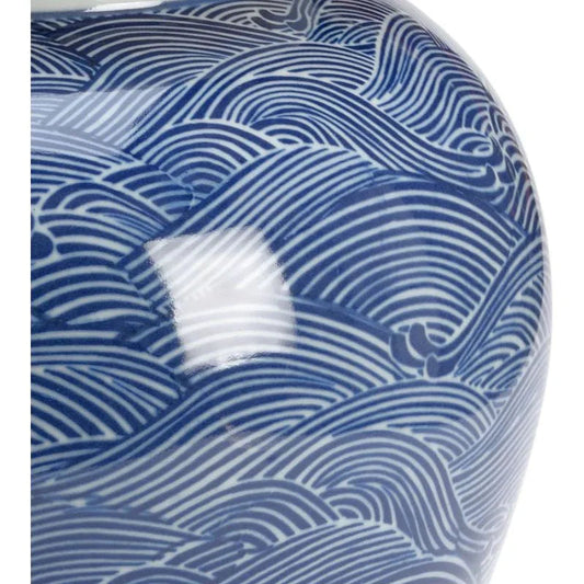 Ocean Ginger Wave Pattern Jar - LOOMLAN - Chelsea House - Vases & Jars