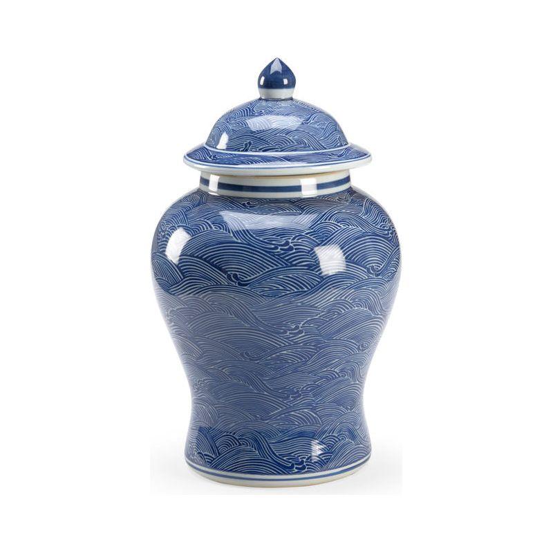 Ocean Ginger Wave Pattern Jar - LOOMLAN - Chelsea House - Vases & Jars