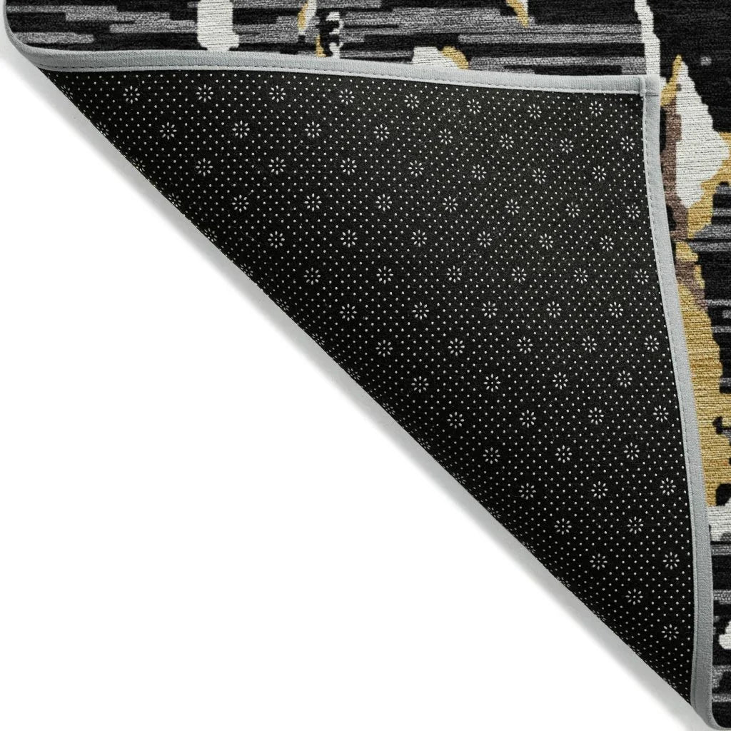 Oceana Black Washable Indoor-Outdoor Rug-Outdoor Rugs-LOOMLAN Rugs-LOOMLAN