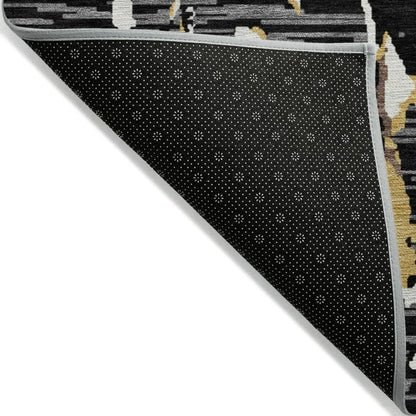 Oceana Black Washable Indoor-Outdoor Rug-Outdoor Rugs-LOOMLAN Rugs-LOOMLAN