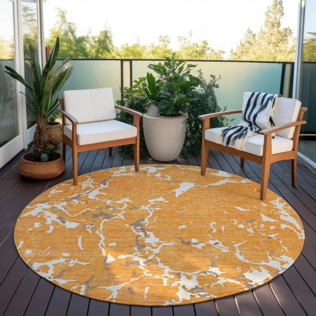 Oceana Orange Washable Indoor-Outdoor Rug-Outdoor Rugs-LOOMLAN Rugs-LOOMLAN