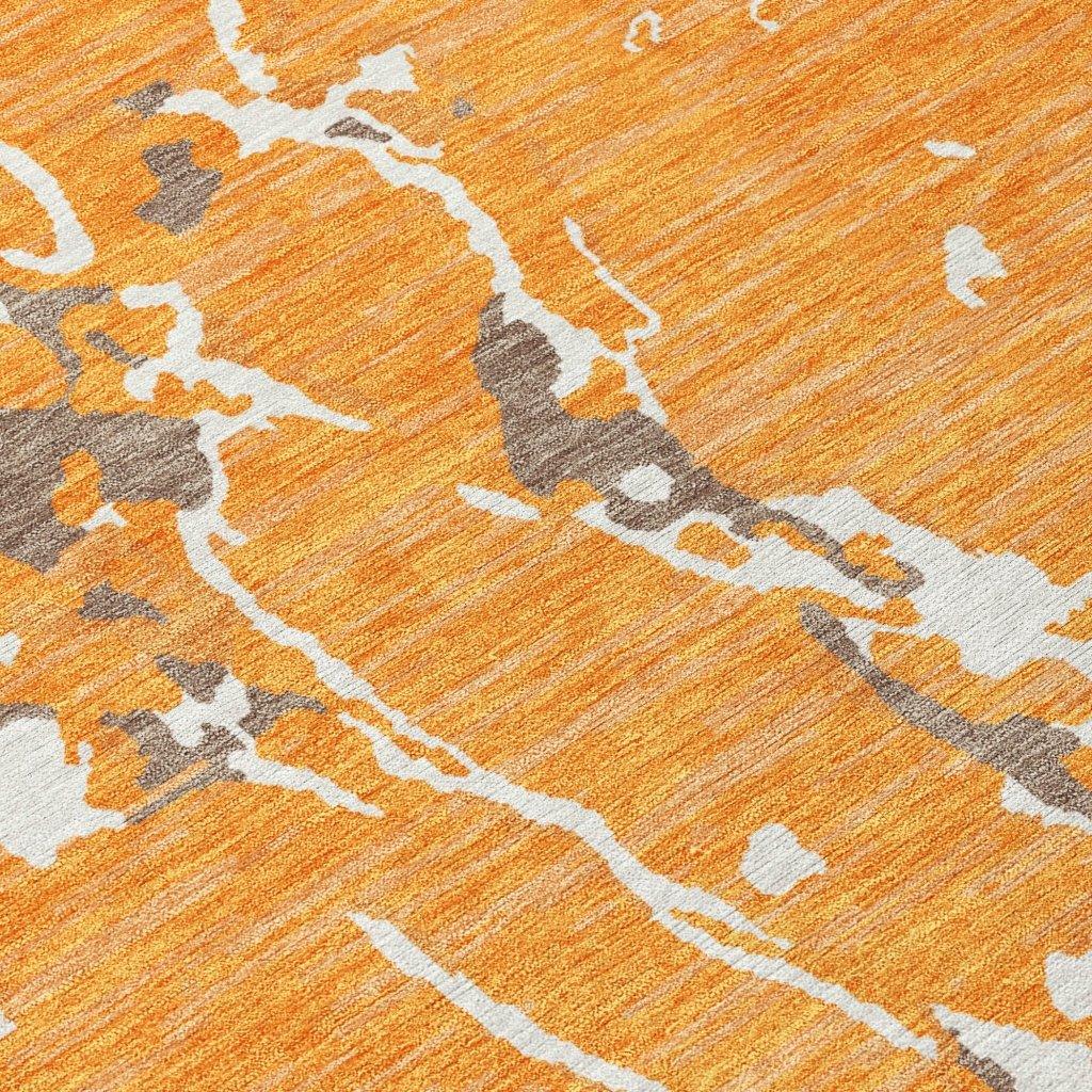 Oceana Orange Washable Indoor-Outdoor Rug-Outdoor Rugs-LOOMLAN Rugs-LOOMLAN