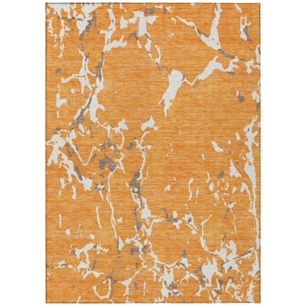 Oceana Orange Washable Indoor-Outdoor Rug-Outdoor Rugs-LOOMLAN Rugs-2'6" x 3'10"-LOOMLAN