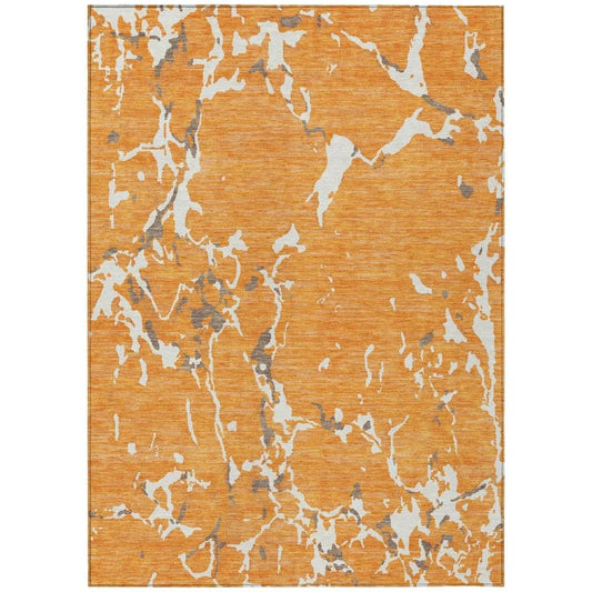 Oceana Orange Washable Indoor-Outdoor Rug-Outdoor Rugs-LOOMLAN Rugs-2'6" x 3'10"-LOOMLAN