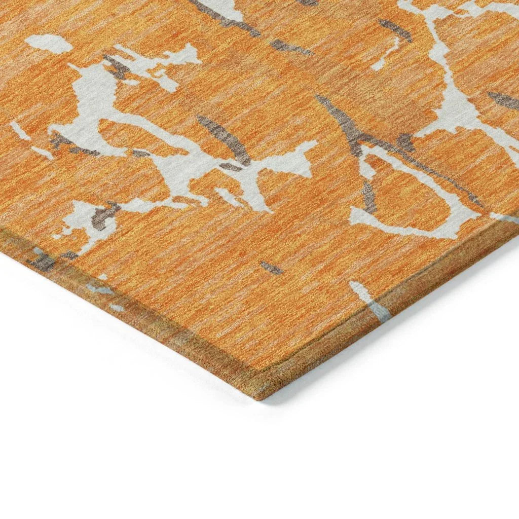 Oceana Orange Washable Indoor-Outdoor Rug-Outdoor Rugs-LOOMLAN Rugs-LOOMLAN