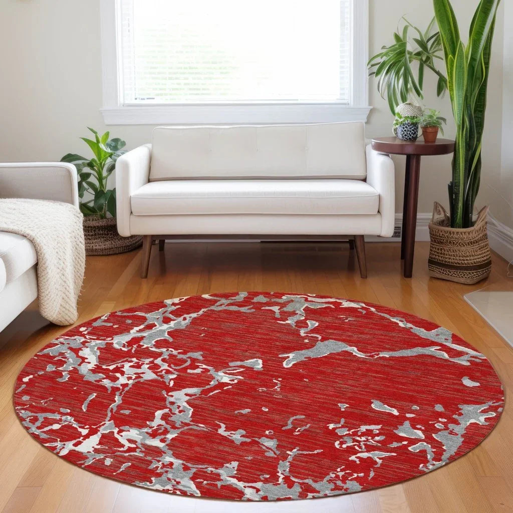 Oceana Red Washable Indoor-Outdoor Rug-Outdoor Rugs-LOOMLAN Rugs-LOOMLAN